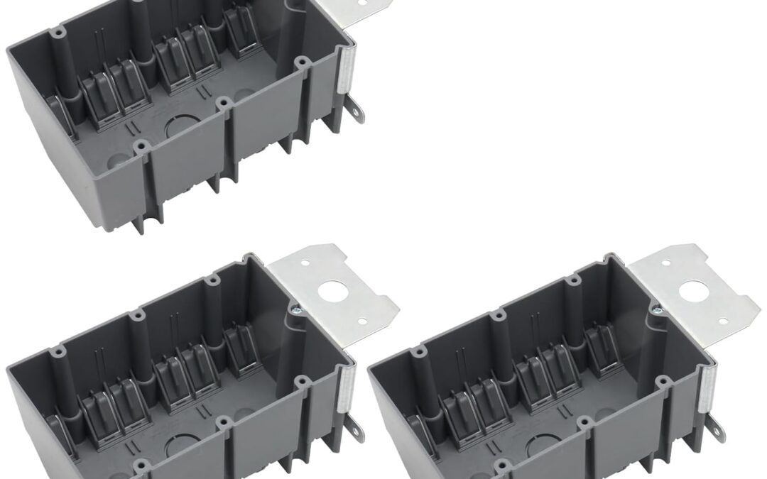 OEM Adjustable Electrical Boxes Plastic, 49Cu.in. Wall Outlet Box 3 Packs, PVC Junction Boxes for Home Improvement,ETL Listed for Construction and Cable Management (Gray) Factory
