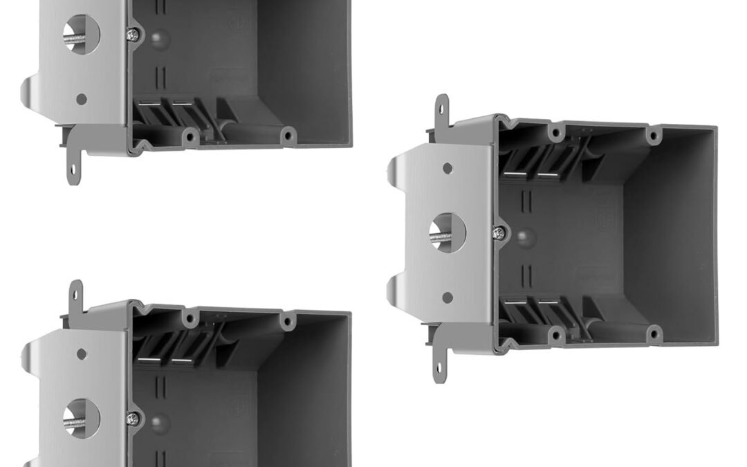 OEM Adjustable Plastic Box 2-Gang, 3PCS Plastic 34 Cubic Inch Outlet Boxes for Residential and Commercial Buildings, Grey, ETL Listed, New Electrical Boxes Factory