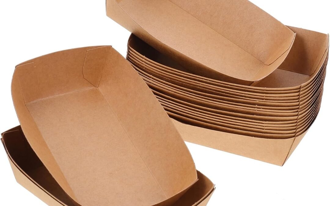 OEM Alipis 100Pcs Oil Food Holder Trays for Snacks Hot Dogs and Fried Foods Box for Parties Picnics and Events Factory