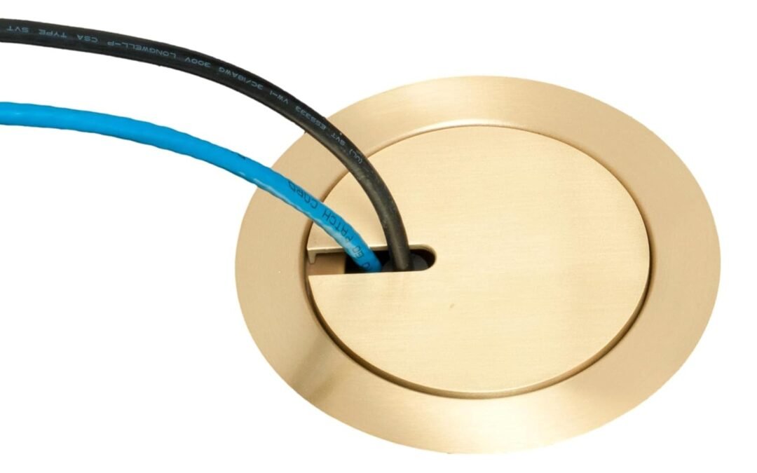 OEM Arlington FLBC4580 Recessed Power and Data Round Floor Box for Existing or New Concrete Floor Boxes (Fits in Most 4.5″ Inside Diameter Round PVC Concrete Floor Boxes) (Brass) Factory