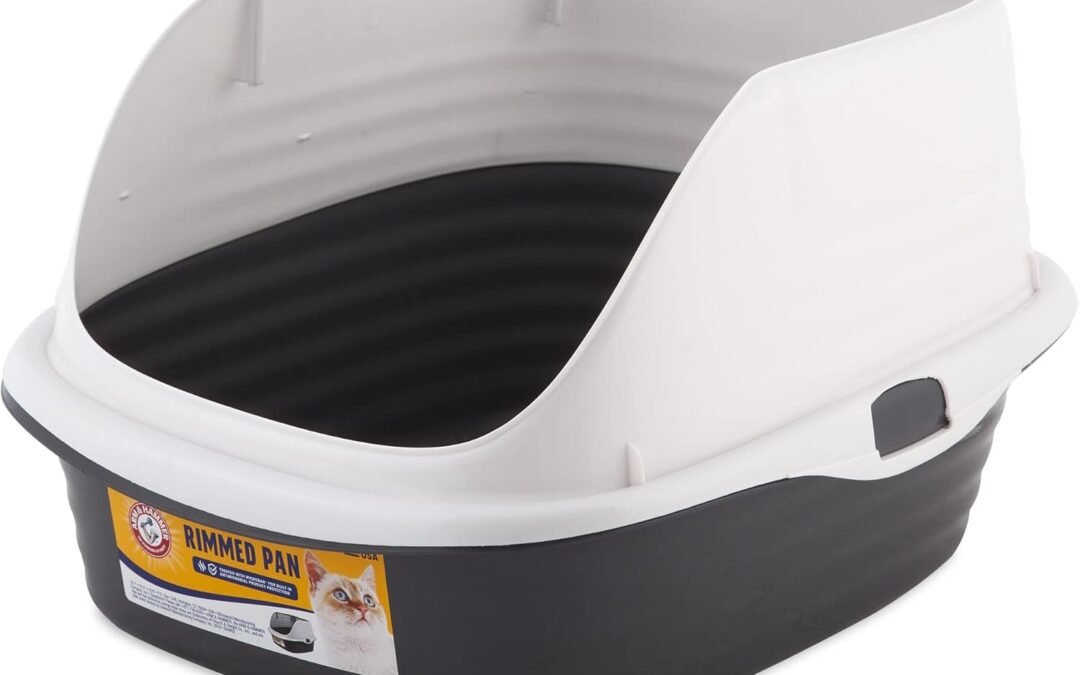 OEM Arm & Hammer Rimmed Cat Litter Box with High Sides and Microban, Made in USA Factory