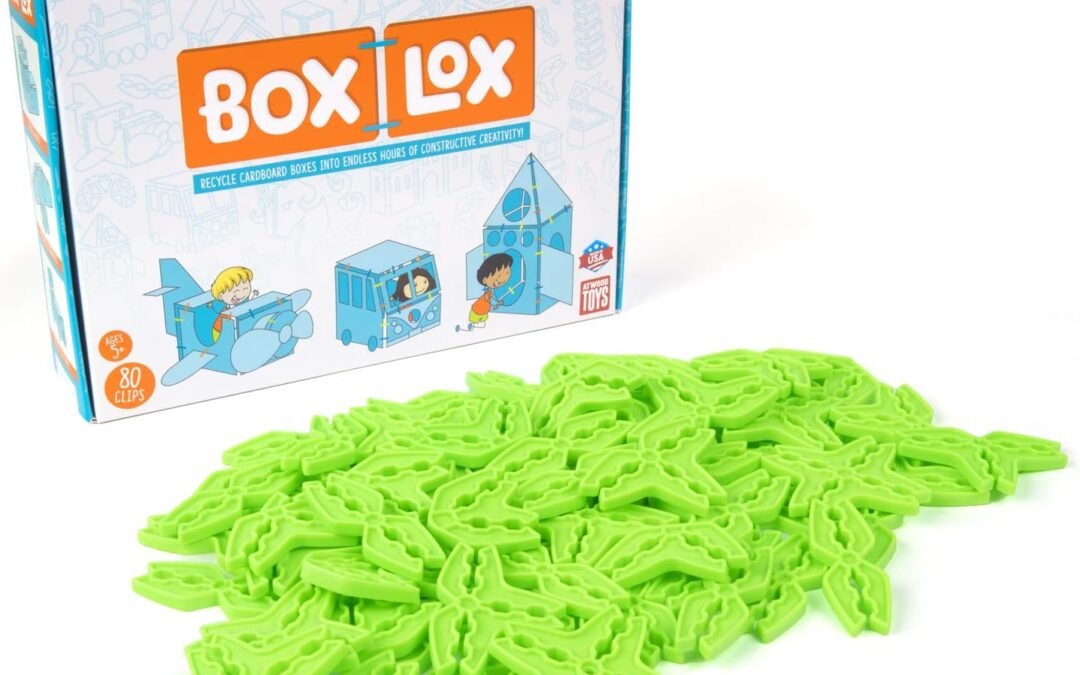 OEM Atwood Toys Box Lox 80 pcs Creative Cardboard Building kit – Construction Toys for Girls and Boys Educational STEM (Neon Green) Factory