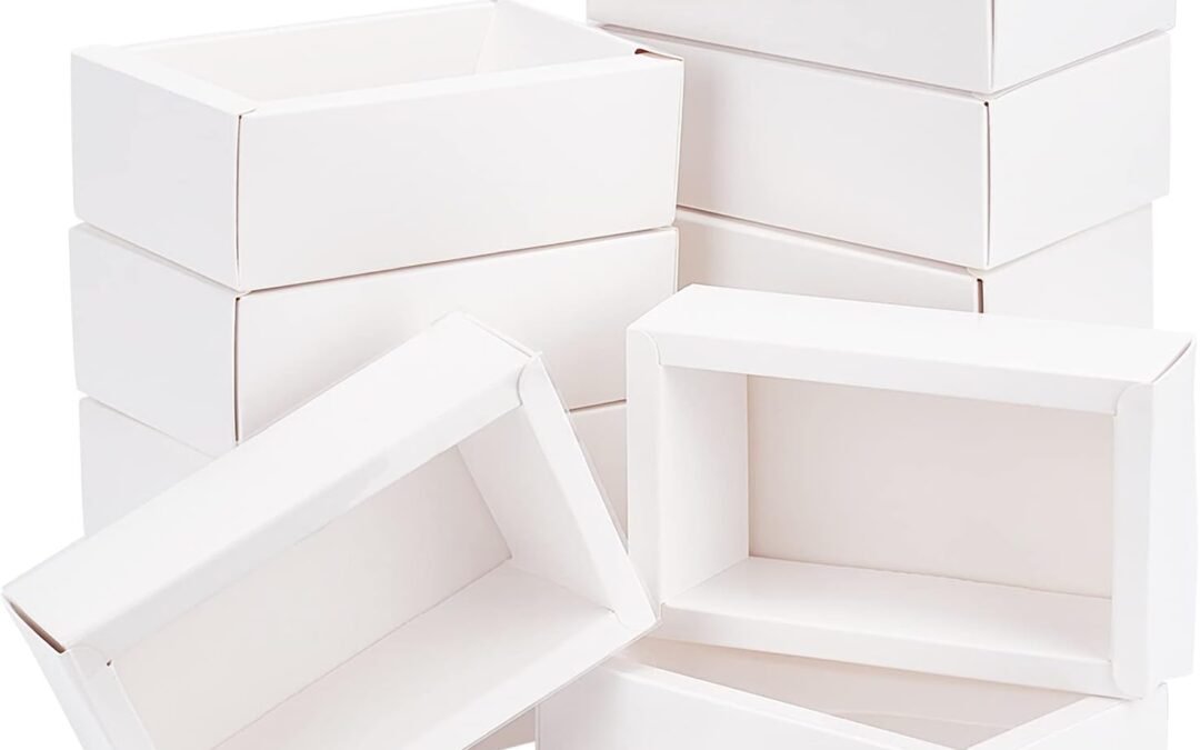 OEM BENECREAT 12 Pack 7x5x1.5 Inch White Rectangle Drawer Kraft Boxes with PVC Plastic Window for Party Favor Treats, Candy and Jewelry Crafts Factory