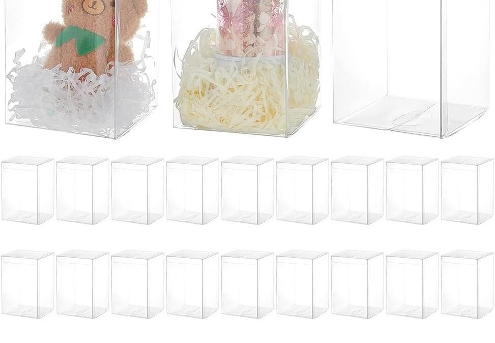 OEM BENECREAT 30pcs Clear Favor Box 4x4x6 Inches Plastic Gift Packing Box for Candy Choclate and Dessert, Baby Shower Party Treats, Mother’s Day Anniversary Festival Gift Packaging Factory