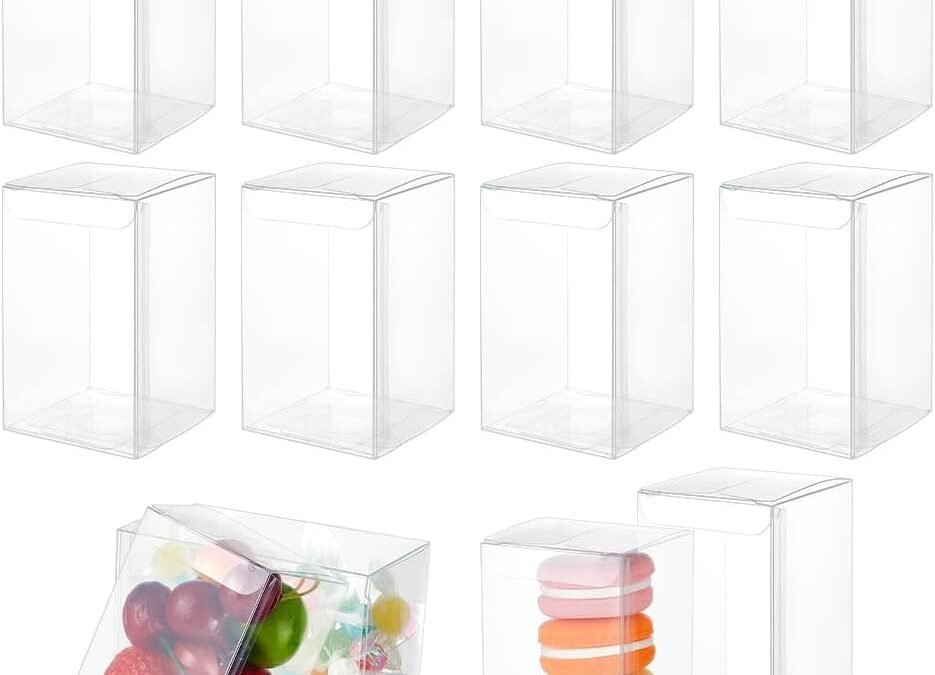 OEM BENECREAT 72pcs 2.3×2.3x4inch Clear Party Favor Box Gift Wrapping Box with Film Covered for Wedding Party Decor, Choclates, Candy Cookies Favors, Valentine’s Day Gift Packaging Factory