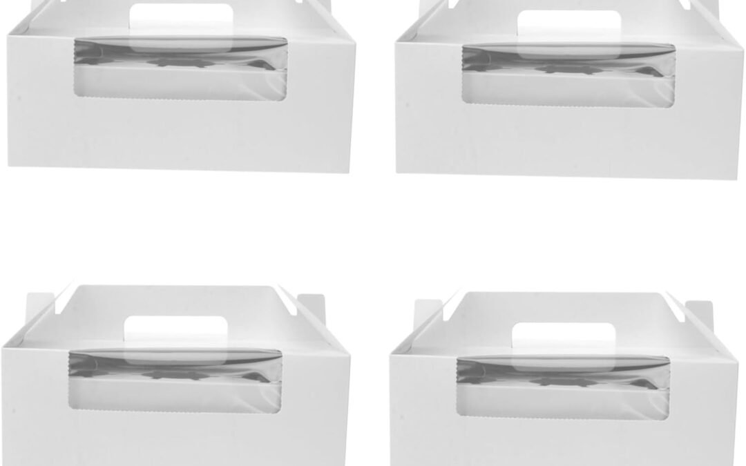 OEM BESTOYARD 10pcs Windowed Cupcake Boxes Insert Portable Dessert Carriers for Standard Jumbo Food-grade Paper for Weddings Birthdays Special Events White Factory