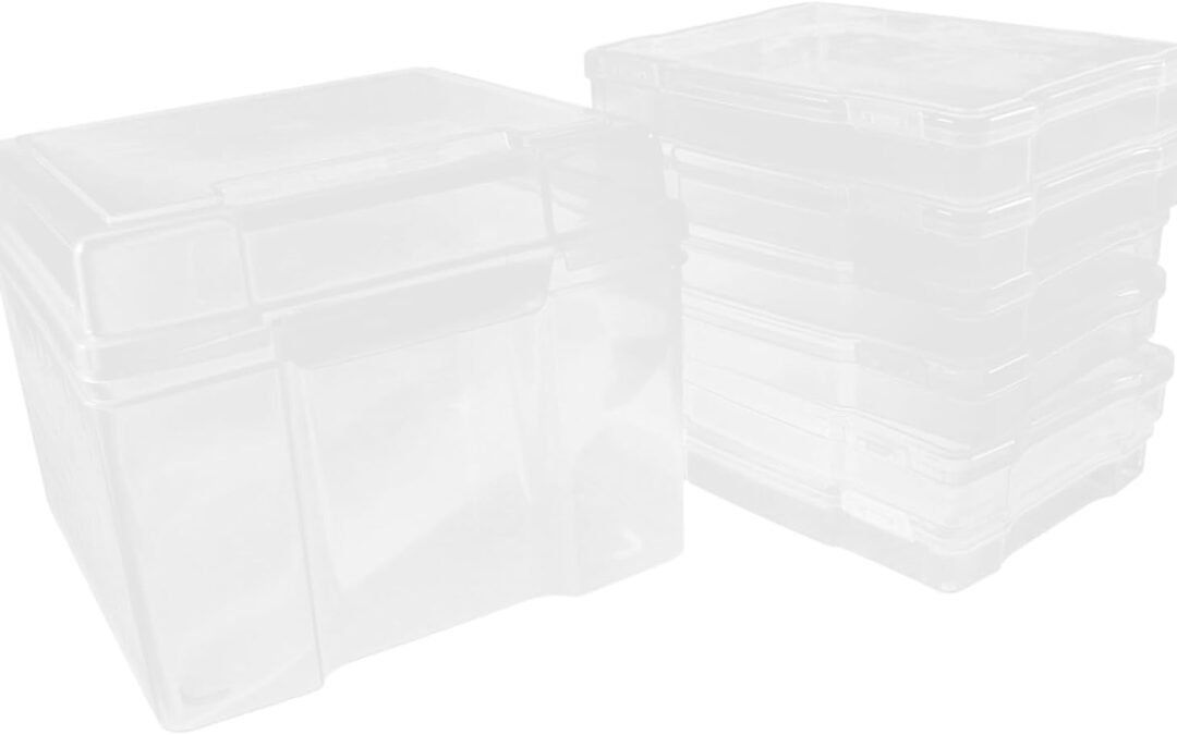 OEM BESTonZON 6Pcs Clear Plastic Storage Boxes for Cards Photos Postcards Durable Organizing Cases with Dividers Lightweight Portable Card Storage Container for Home Office Factory