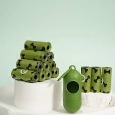 OEM BIODEGRADABLE DOG POOP BAGS, 10 ROLLS + DISPENSER (ARMY GREEN) Factory