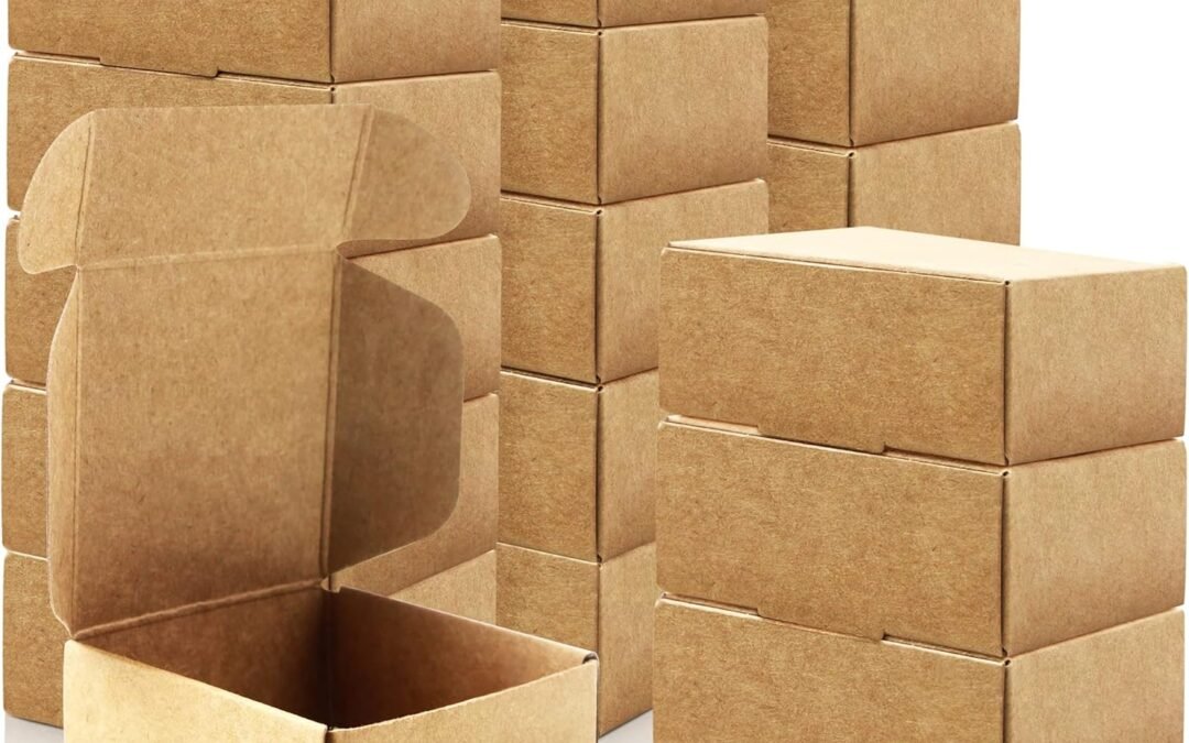 OEM BadenBach 100 PCS Mini Gift Boxes,2.16 x 2.16 x 0.98″,Small Cardboard Boxes for Crafts,Mini Paper Jewelry Present Homemade Soap Shipping Boxes for Small Business Art Crafts Party Favors (Brown) Factory
