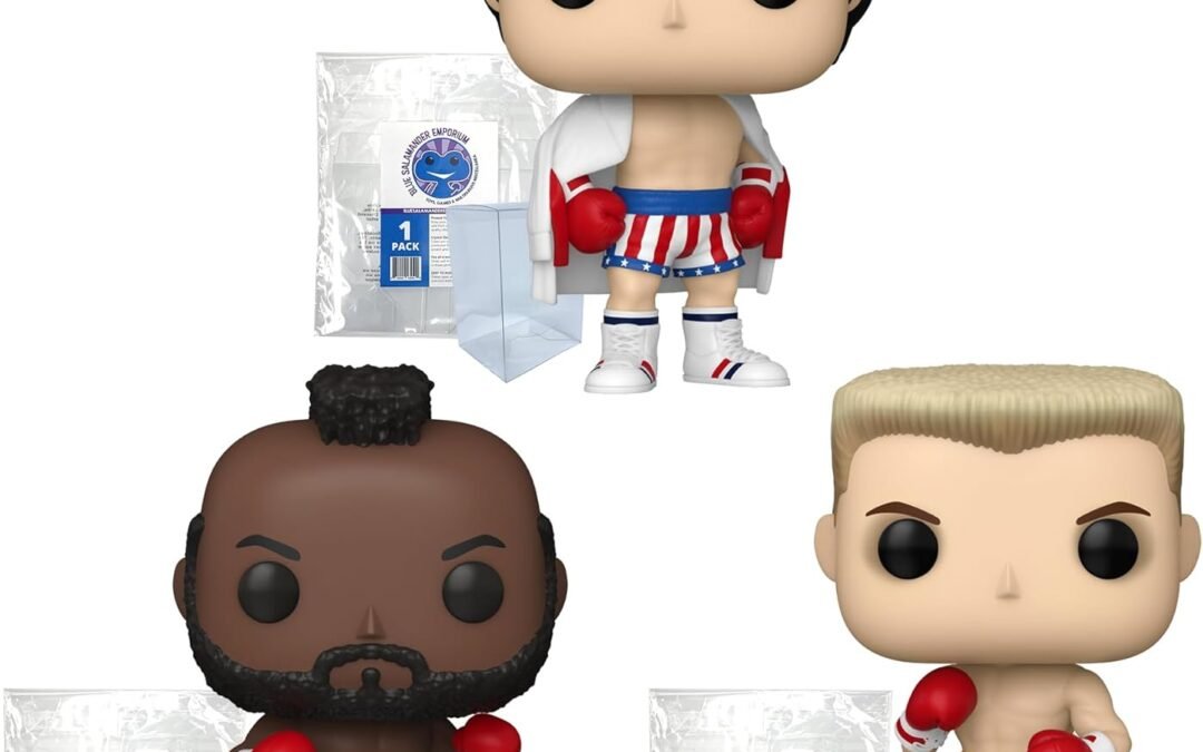OEM Blue Salamander Emporium Set of 3 Plastic Protector Cases Bundle – Includes: Rocky Balboa #1713, Clubber Lang #1714, Ivan Drago #1715 Vinyl Figures Factory