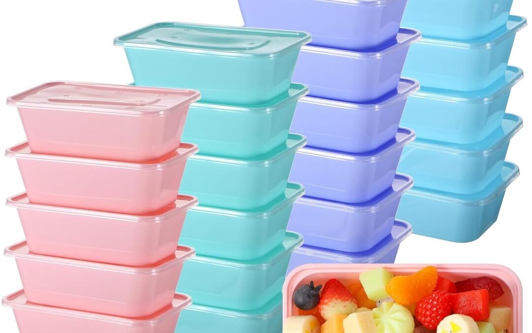 OEM Bokon 200 Pcs 25 oz Disposable Meal Containers Bulk Plastic Colorful Food Storage Containers with Lids Bento Box Take Away Food Containers Microwave Dishwasher Freezer Safe Factory