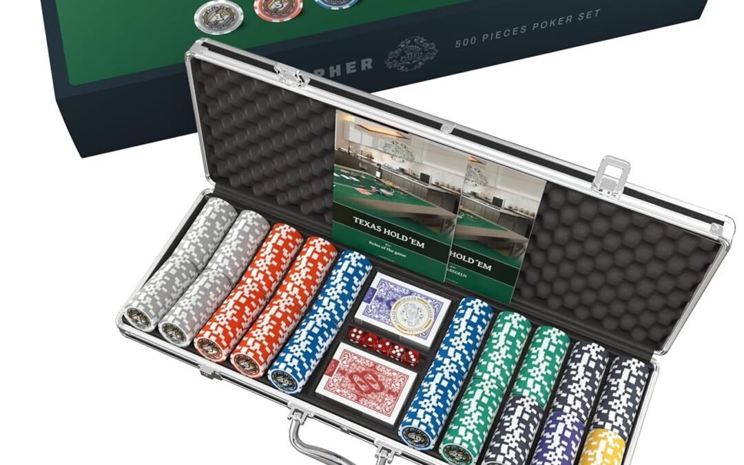 OEM Bullets Playing Cards, Poker Set ‘Christopher’, Poker case with 500 Plastic Poker Chips, with Values… Factory