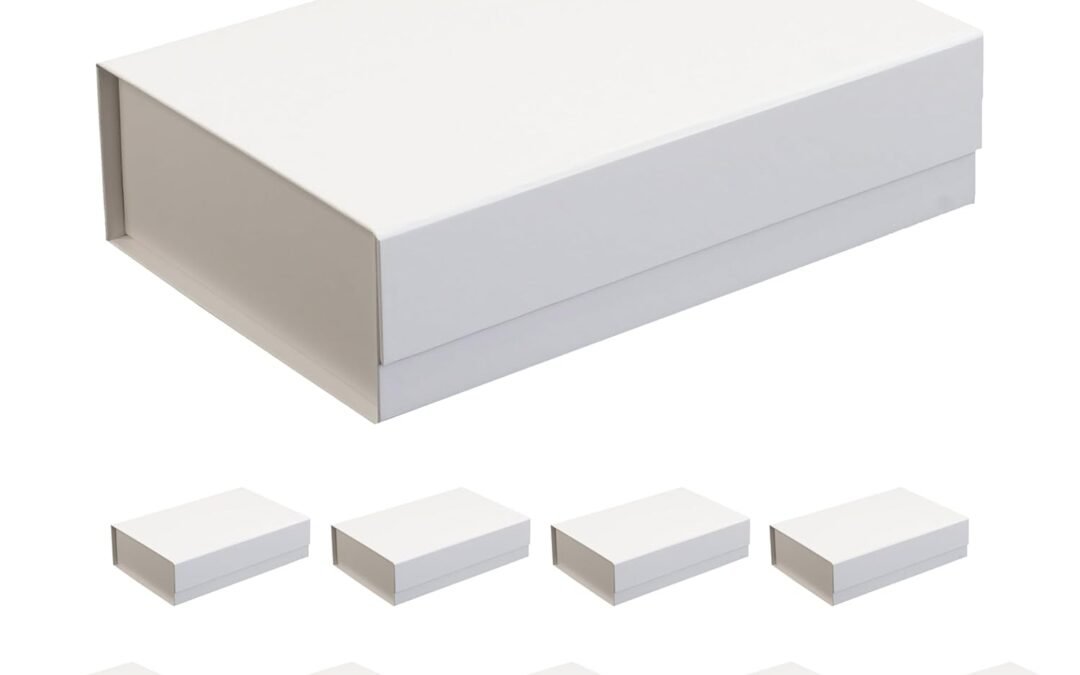 OEM CECOBOX 10PC Matte Collapsible Box with Magnetic Lid for Gift Packaging (10″x6.7″x2.8″, White) Factory