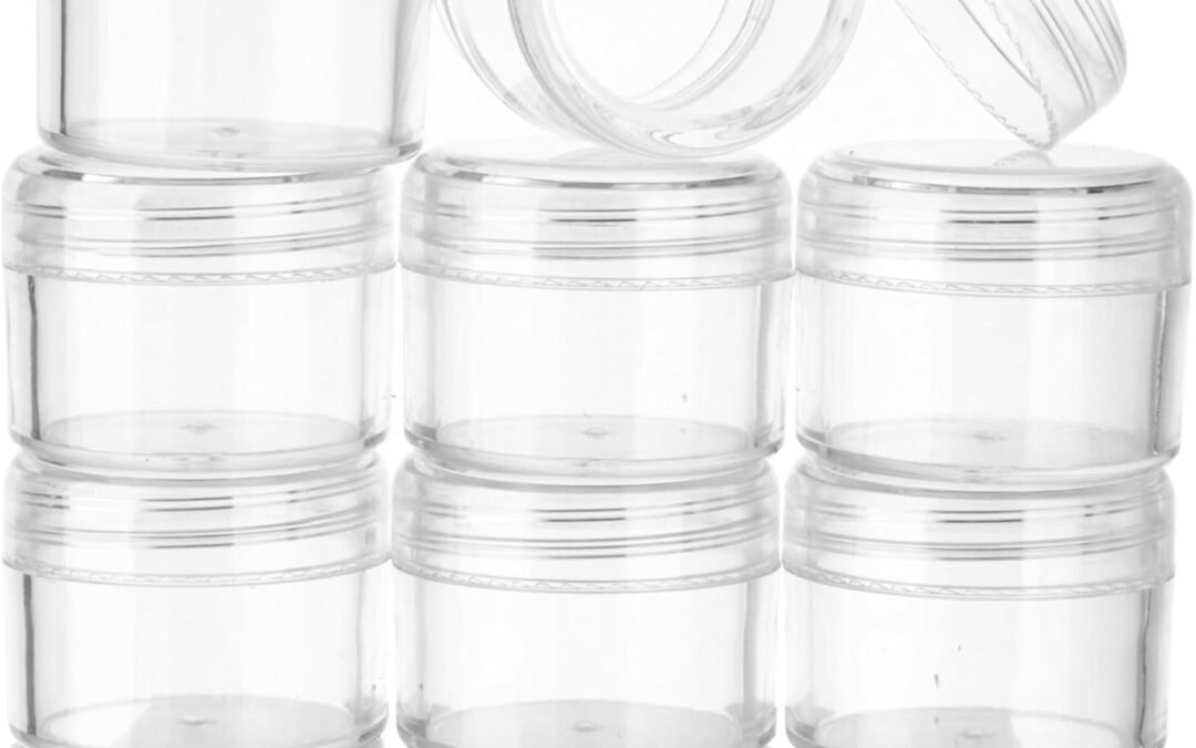 OEM COSIDEA 15pcs Empty Plastic Round 20g /20ml clear jar 0.67oz Nail Glitter pot container for refill cosmetics packing bottle storage box Factory