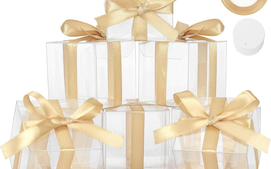 OEM COTOPHER 60 Pcs Clear Boxes for Favors, 3x3x3 Inches Clear Gift Boxes PET Material Party Favor Boxes Plastic Small Gift Boxes with Lids, Candy Boxes for Wedding Favors Baby Shower Factory