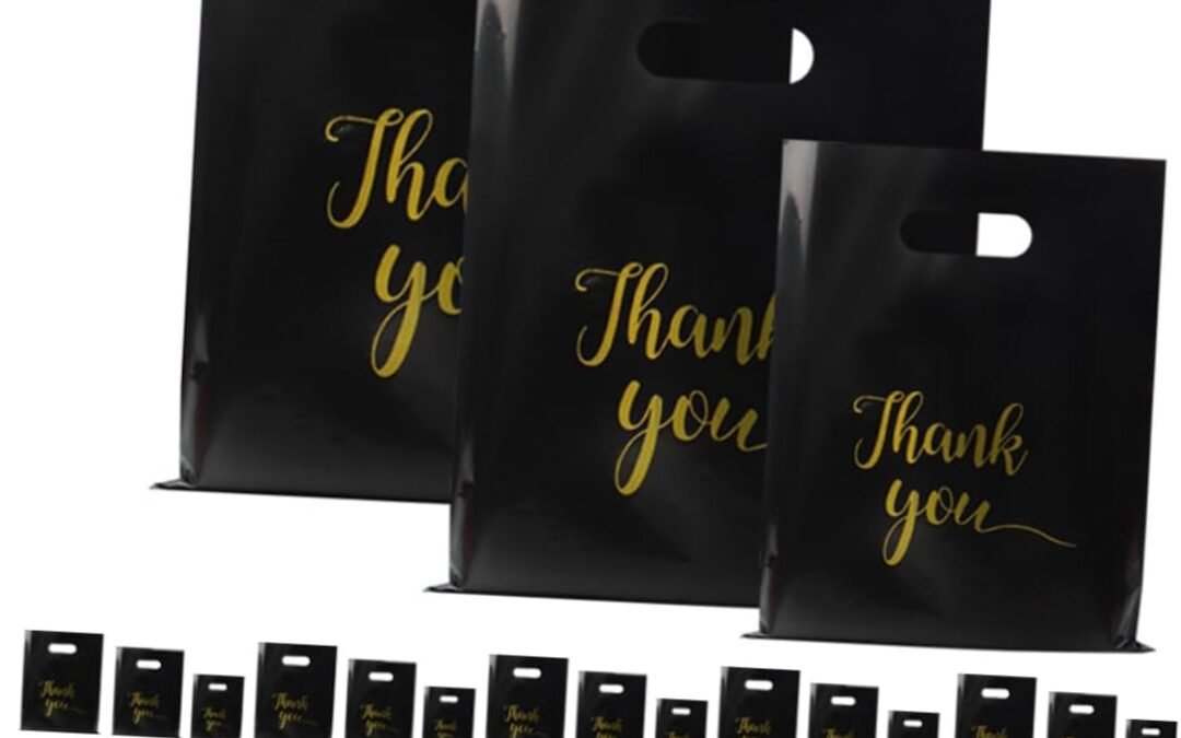 OEM Cabilock 300PCS Thank You Merchandise Bags with Hollow Handles Plastic Shopping Bags for Retail Packaging and Small Business Use Convenient Flat Mouth Design Factory