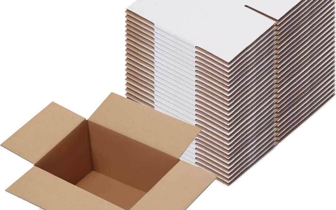OEM Calenzana 8x6x4 Shipping Boxes Set of 25, White Corrugated Cardboard Box for Mailing Packing Gifts Small Business Factory