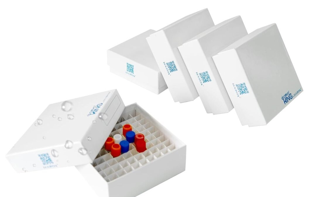 OEM Cardboard Cryogenic Lab Freezer Box 2 Inch Height 100-Well Microtube Storage Box, Plastic Coating Cryo Boxes, White, Pack of 5 Factory