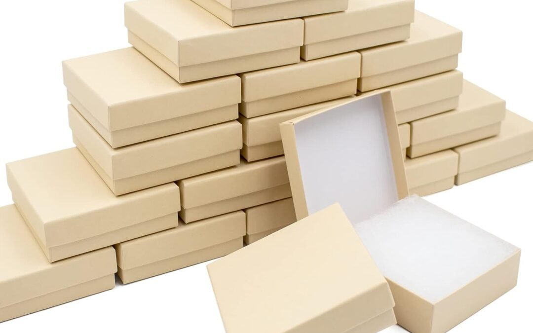 OEM Cardboard Jewelry Brown Gift Boxes 20 Pack3.5×3.5×1 inches, its apply to displaying necklaces, rings, bracelets, earrings Factory
