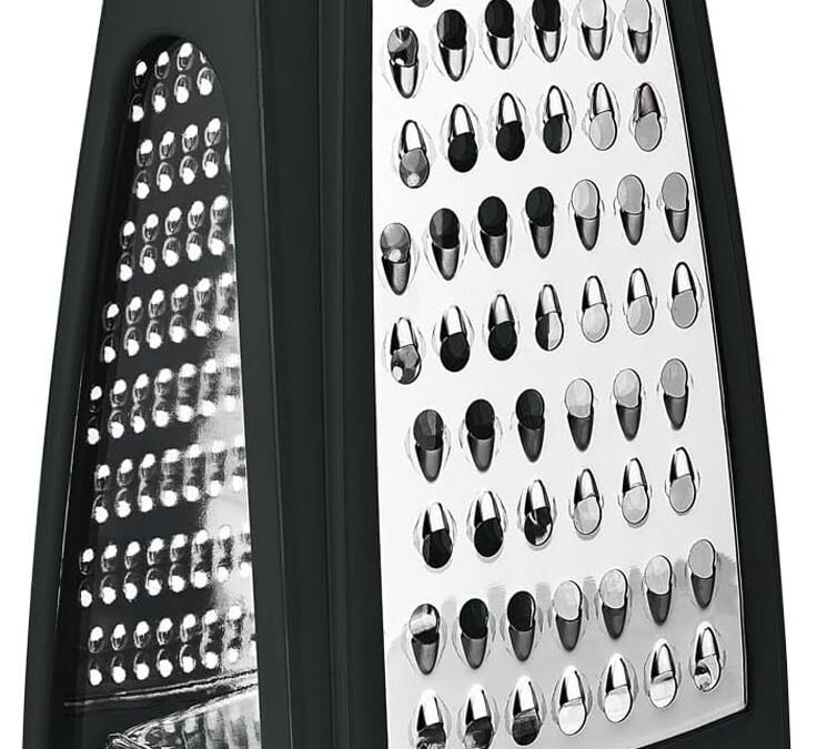 OEM Cheese Grater with Container – Stainless Steel Box Grater with 2 Sided Removable Graters for Fine and Coarse Shredding – Ideal for Cheese, Vegetables, Garlic, and Ginger – Black Grater and Clear Box Factory
