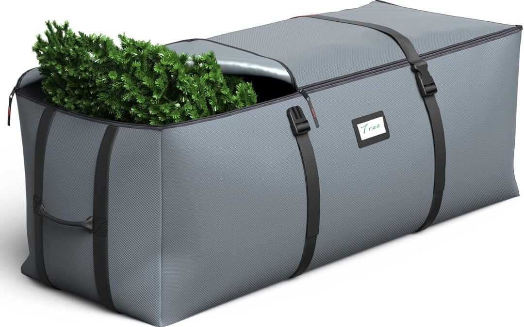 OEM Christmas Tree Storage Bag, Fits Up to 9 Ft Artificial Christmas Tree with Buckle Straps & Dual Zippers & Handles, 600D PVC Durable Waterproof Material Protects from Dust (Grey) Factory