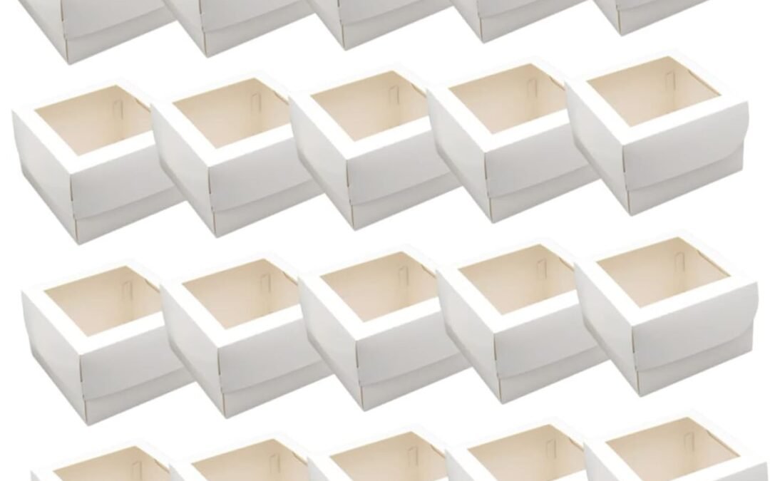 OEM Ciieeo 20Pcs Cake Boxes with Window Food Grade Paperboard Cookie Holders for Bakery Treats Compact Transparent Packaging for Pastries Muffins and Desserts Factory