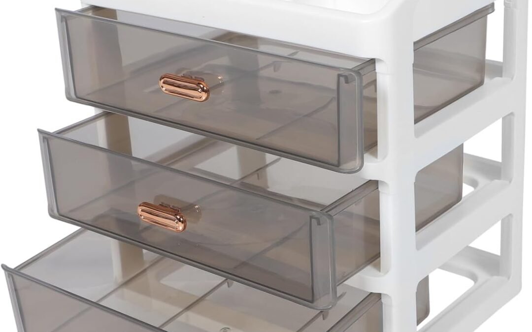 OEM Ciieeo Makeup Organizer with Drawers, 3-Tier Cosmetic Storage Box for Vanity, Desk, and Countertop, Amber Yellow, Pp Plastic, Multifunctional for Bathroom, Bedroom, and Dressing Room Factory