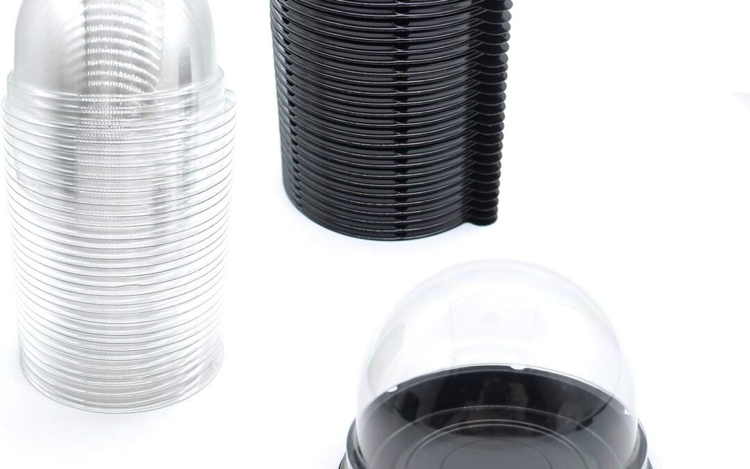 OEM Clear Plastic Mini Cupcake Containers, 50 PC Desk Pet Holders Mooncake Boxes Muffin Pod Dome Muffin Single Holders Individual Cupcake Containers Plastic Disposable (Black, 50pc) Factory