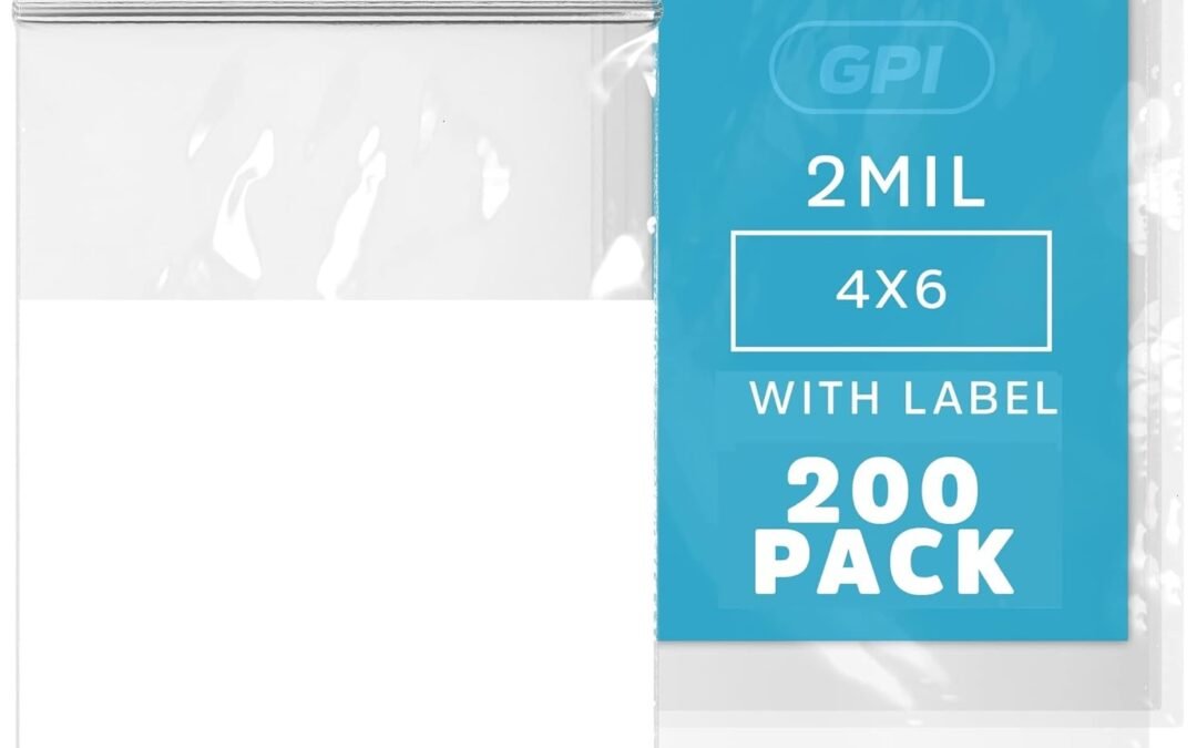 OEM Clear Plastic RECLOSABLE Zip Bags – GPI Pack of 200 4″ x 6″ 2 mil Thick Strong & Durable Poly Baggies with Resealable Zipper Top Lock & Write-on White Block, for Storage, Packaging & Shipping Factory