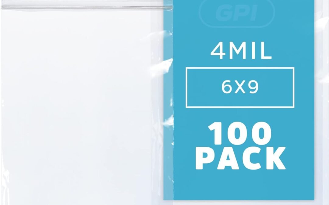 OEM Clear Plastic Reclosable Zip Bags – Bulk GPI Pack of 100 6″ X 9″ 4 Mil Thick Heavy Duty, Strong & Durable Poly Baggies with Resealable Zipper Lock for Travel, Storage, Packaging & Shipping. Factory