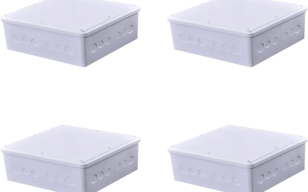 OEM Co. Weather & Dust Proof PVC Plastic Junction Conduit Box 3/4″ & 1″ Holes (4, 9″ x 9″ x 3″) Factory