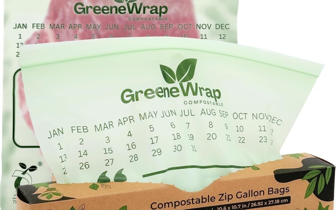 OEM Compostable Gallon Size Zip Bags 25 Count Extra Thick 2 mil Resealable, Leak-Proof, Freezer Safe Disposable Food Storage Bags, BPI and OK Compost Home Certified, ASTM D6400 Factory
