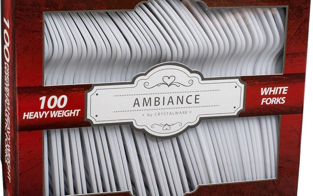 OEM Crystalware, Heavy-Weight White Plastic Forks, Durable, Disposable, 100/box Factory