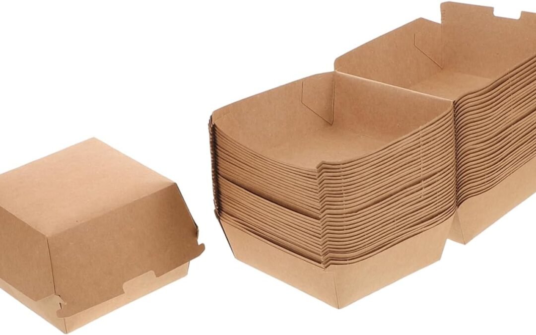 OEM DECHOUS 30pcs Burger Boxes Food Grade Portable Sandwich Storage Containers for Take out Donut Pastry Packaging Lightweight Design for Fast Food Home Parties Factory