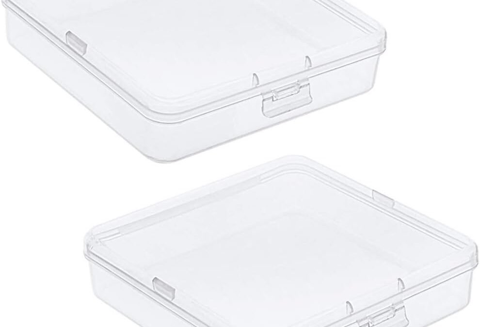 OEM DUOFIRE Small Plastic Box Organizer Box small plastic storage containers small plastic case for Storage Beads, Jewelry and Small Items Square(5.2 x 5.2 x 1.3inch) 2 PACK Factory
