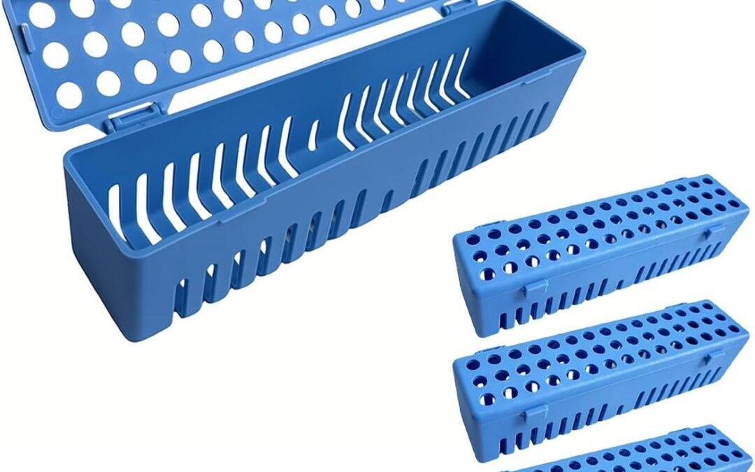 OEM Dental Autoclave Sterilizer Box Large Plastic Sterilization Cassettes Dental Instrument Rack Cassette Tray for Dental, Medical Tool, Tattoo, Nail (Upgrade Version- 4*Blue) Factory