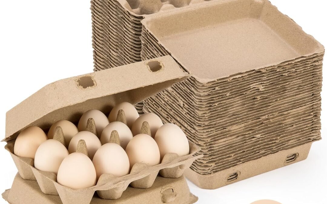 OEM Dozen Egg Cartons Bulk, 35 Pack Natural Paper Pulp Reusable Cardboard Cartons Stackable Crates for Farm Market Home Egg Storing & Transporting Factory
