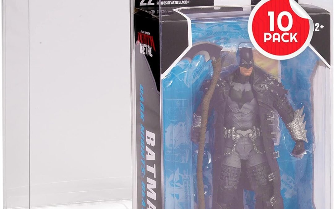 OEM EVORETRO Action Figure Display Case Protector for McFarlane Dc Multiverse 7 in Figures, Warhammer 40k – 10 Pack – Thick 0.40mm Acid-Free PET Plastic, Sturdy, Ultra-Clear, Will Last for Years to Come Factory