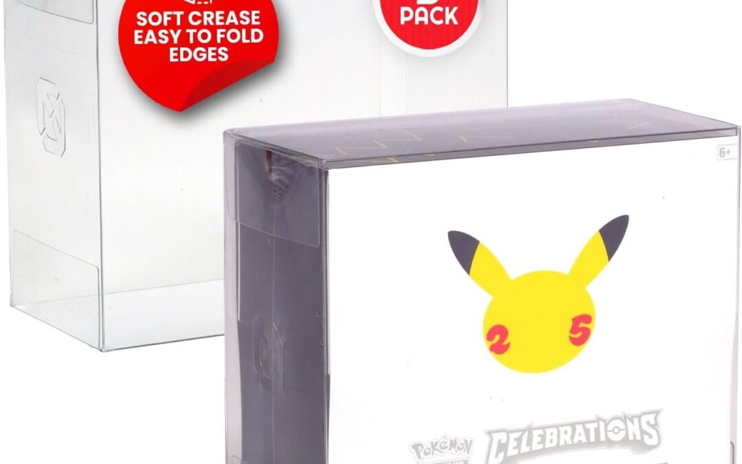 OEM EVORETRO Plastic Display Case for Pokemon ETB – 5-Pack – Pokemon ETB Case Protectors for Elite Trainer Boxes Like Paldean Fates, 0.50mm Archival Grade Clear Plastic, Soft Crease, Easy to Assemble Factory