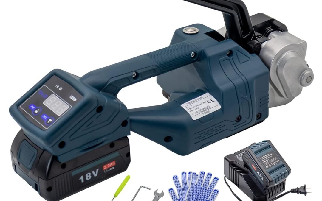 OEM Electric Strapping Machine V1 Handheld Semi-Automatic Banding Tools for 1/2 to 5/8inch PP/PET Plastic Straps Portable Baler Packaging Tensioner kit for Box Pallet Factory