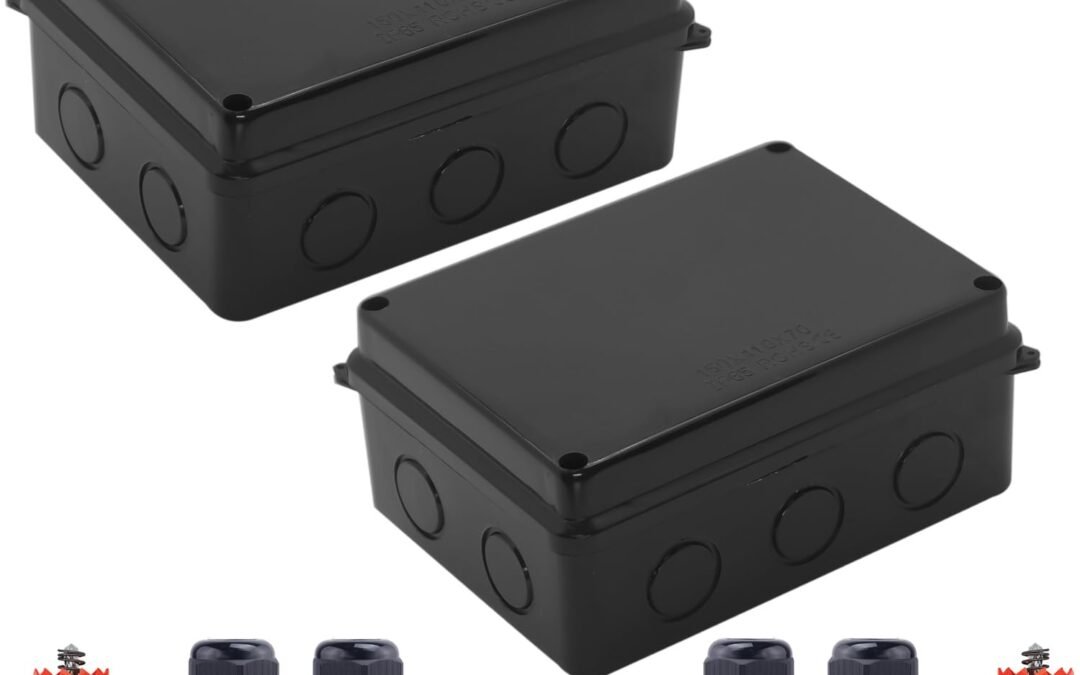 OEM Electrical Box, 2PCS Outdoor Waterproof Box IP65 Junction Box with Reserved Holes,ABS Plastic Project Box Power Cord Enclosure Black 5.9 x 4.3 x 2.8 inch(150x110x70mm) Factory