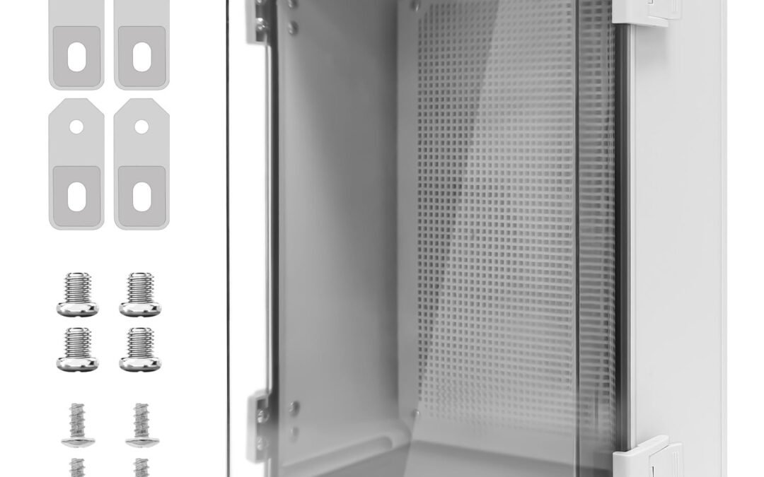 OEM Electrical Box IP65 Waterproof ABS Plastic Enclosure Outdoor and Indoor Project Box Hinged Clear Cover with Mounting Plate Wall Brackets, Outer Dimension 15.7″x 11.8″ x 7.1″, Grey Factory