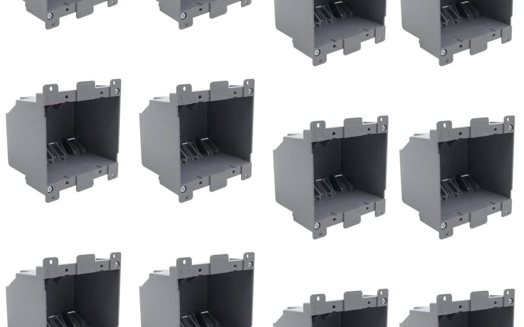 OEM Electrical Outlet Boxes Plastic 2 Gang, Junction Box for Switches for Home Improvement,Electrical Outlet Boxes Plastic Bulk(12-Pack),26 Cu.in.Old Work Outlet Electrical Box,ETL Tested Factory