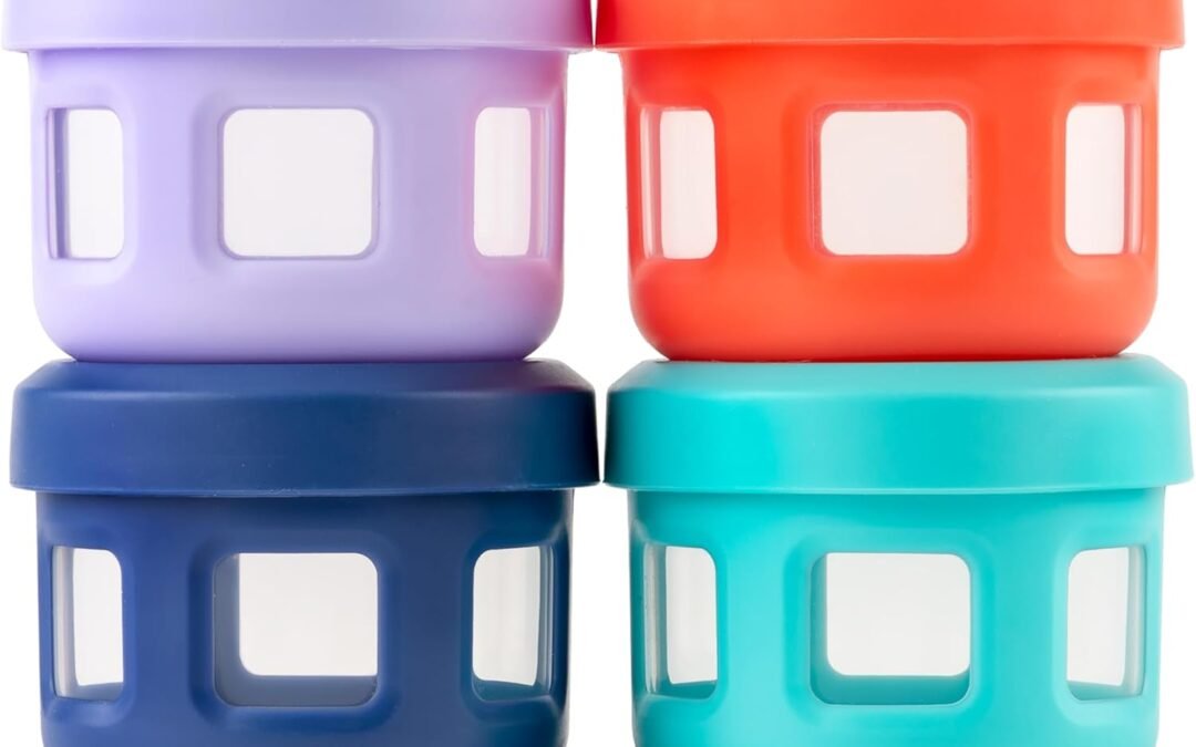 OEM Ello Reusable Condiment Containers 4oz each with Screw-on Leak Proof Lid | Perfect for Salad Dressing Sauce Dips Lunchbox Picnic Travel Bento Box | BPA-Free | Dishwasher Safe Factory