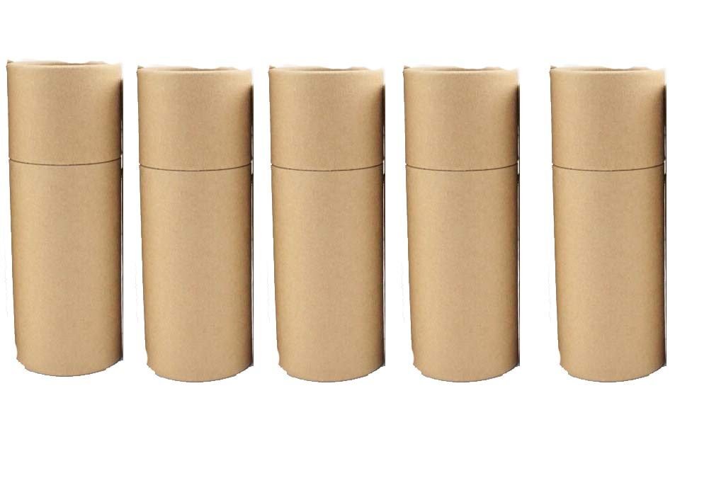OEM Empty Kraft Paper Jar Tube Cardboard Boxes,Essential Oil Bottle Packaging Box Gift Paper Tube Packing Box With Lid Round Paper Cardboard Boxes,5pcs (50ML) Factory