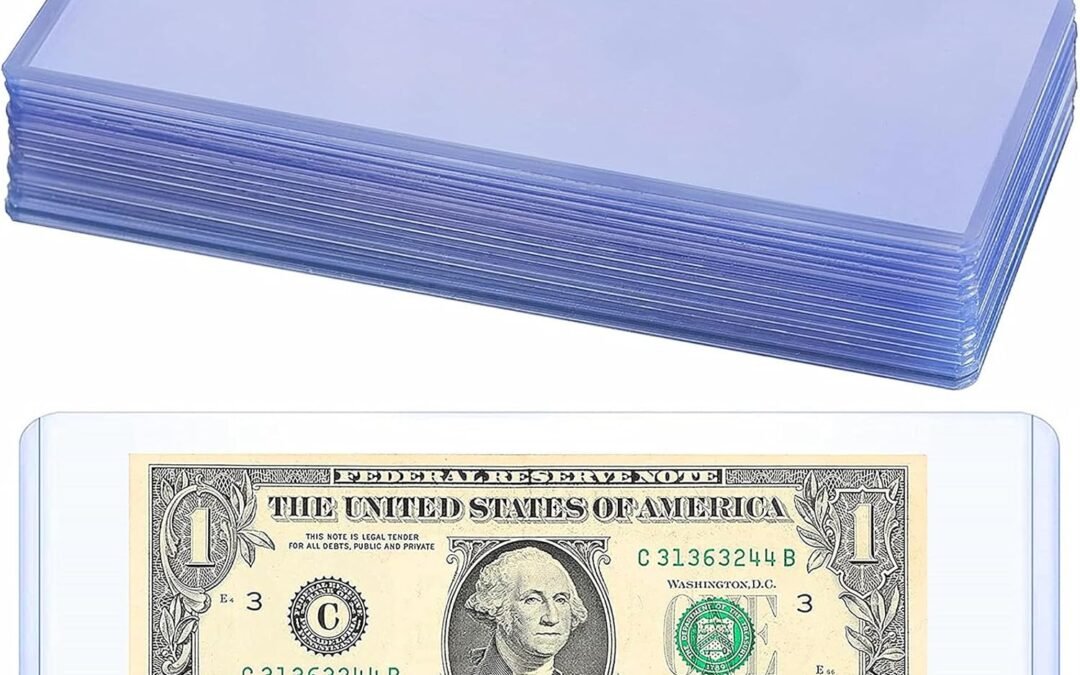 OEM Ettonsun 50 Pcs Enlarged Thickened Dollar Bill Holder Sleeves Top-Insert Currency Holder for Bills Transparent PVC Dollar Bill Protector Money Sleeve for Bills Banknotes Money Case Factory