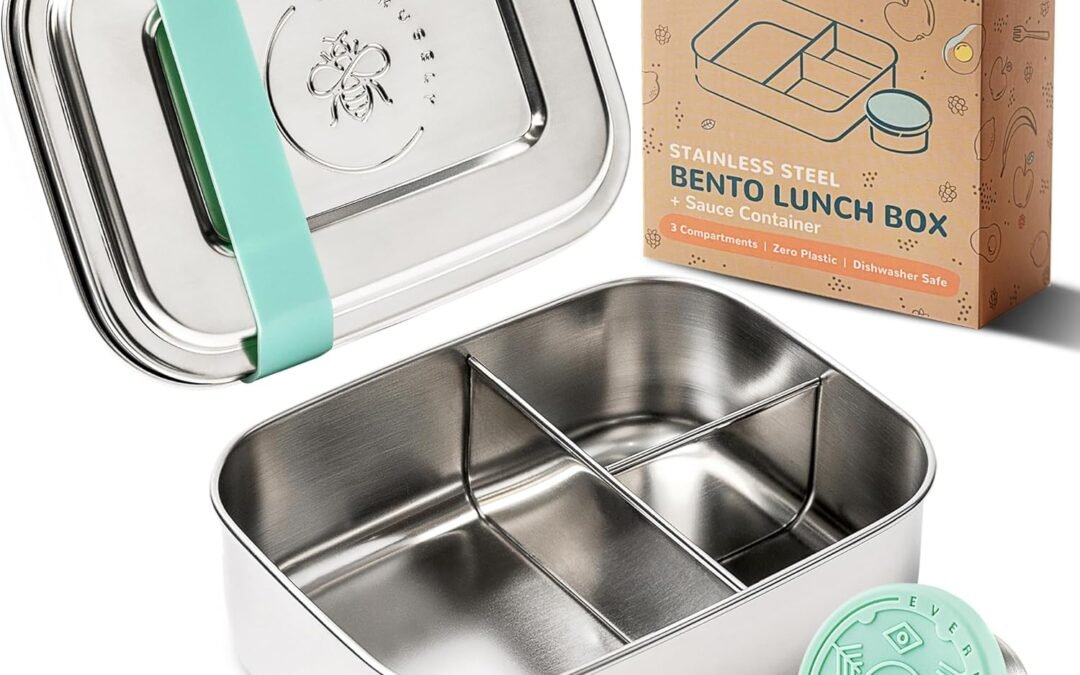 OEM Everusely – Bento Box for Kids – Green, 27oz / 0.8 L – Stainless Steel Lunch Box with Leakproof Condiment Container – 3 Compartment Snack Box, Office Meals – Freezer & Dishwasher Safe Factory