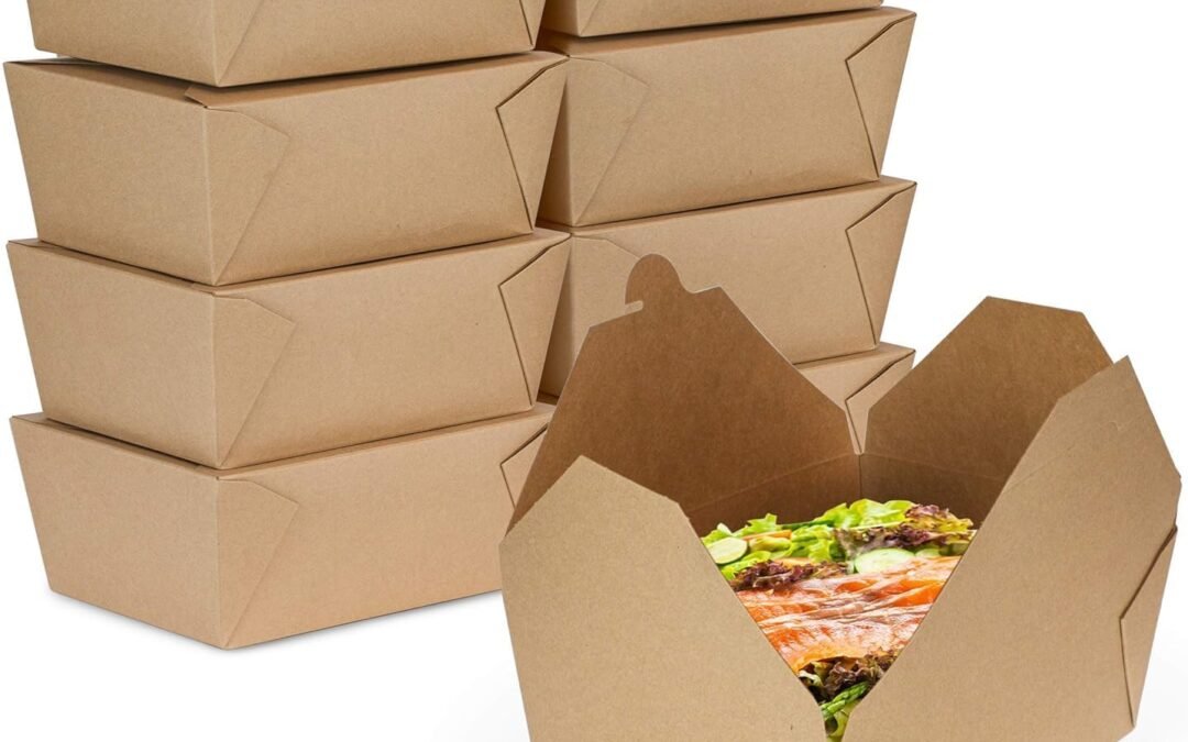 OEM Fit Meal Prep 30 Pack 110 oz Disposable Take Out Containers Microwaveable Kraft Paper To Go Boxes for Food Lunch To Go Containers Takeout Box Leakproof Greaseproof for Restaurants Factory