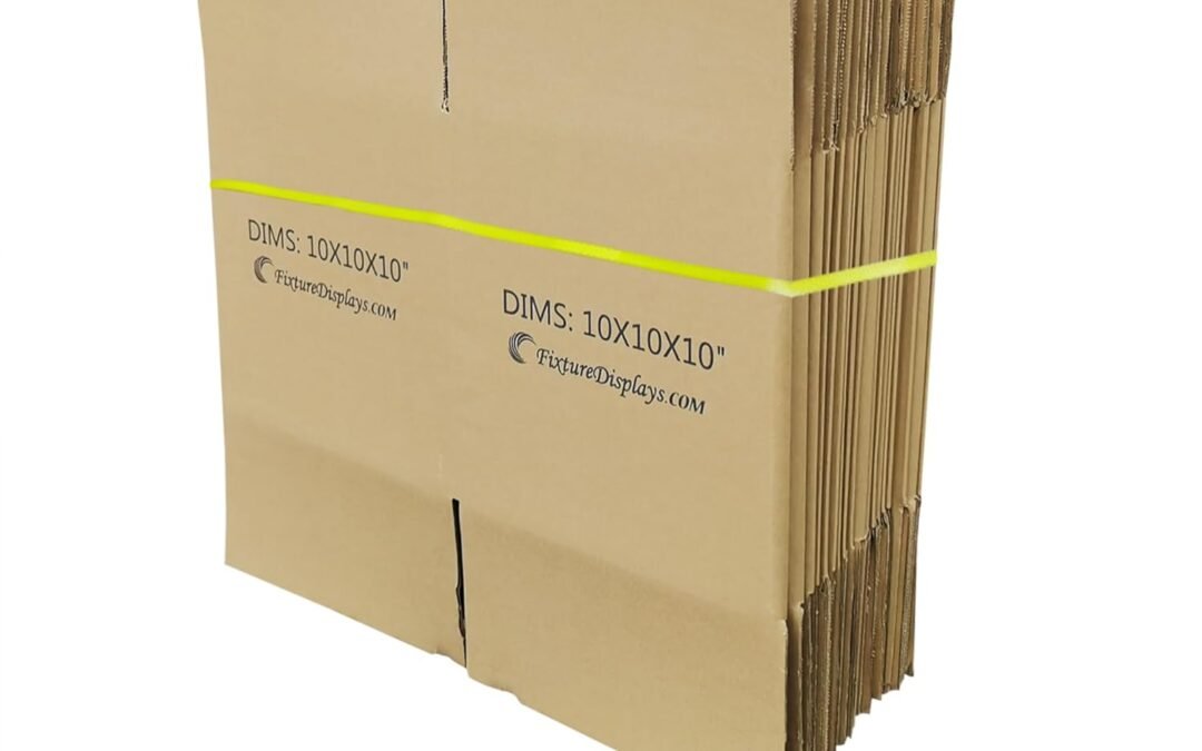 OEM FixtureDisplays® 20 Pack 10X10X10″ Printed Shipping Boxes, Singlewall B Flute Cardboard Box for Shipping, Mailing, Packaging and Storage, Custom Size & Print Welcome 10X10X10-20PK Factory