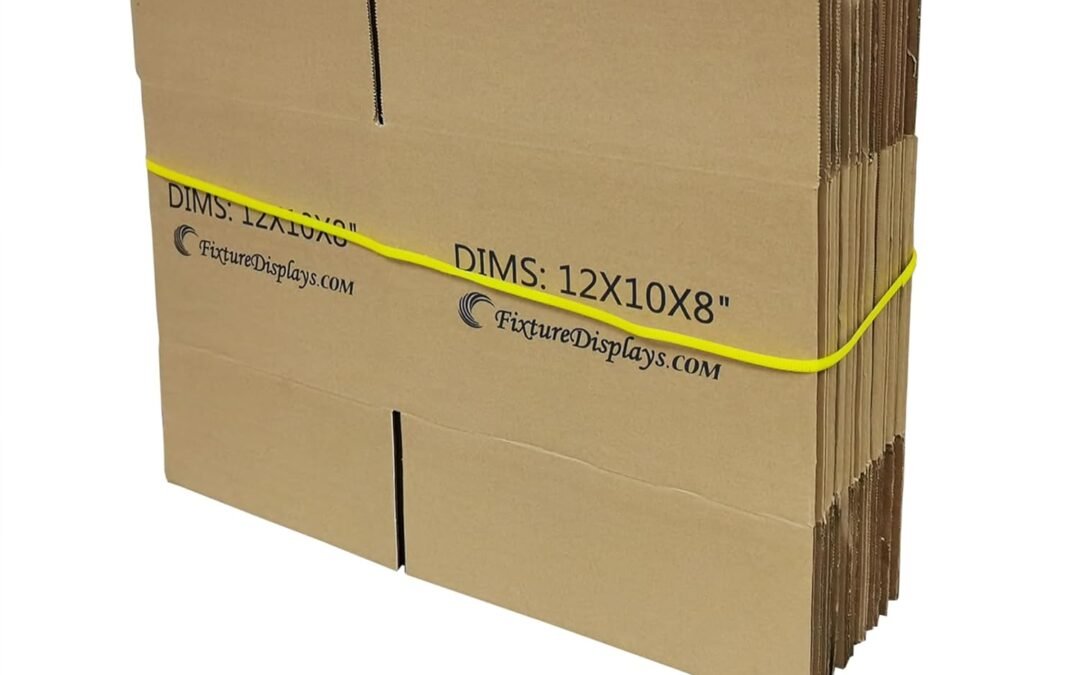 OEM FixtureDisplays® 20 Pack 12X10X8″ Printed Shipping Boxes, Singlewall B Flute Cardboard Box for Shipping, Mailing, Packaging and Storage, Custom Size & Print Welcome 12X10X8-20PK Factory